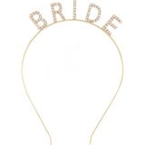 Marsilyan Altın Gold Renk Bekarlığa Veda Kristal Taş Bride Tacı Ithal 16X10 cm - Renkli - standart