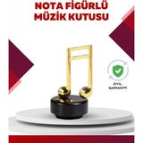 Marsilyan Altın Nota Temalı Müzik Kutusu Müzikli Hediyelik - Renkli