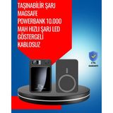 Marsilyan Alüminyum Alaşımlı, 20W Pd Hızlı Şarj ve Manyetik Kablosuz Powerbank - Çok Renkli
