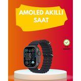 Marsilyan Amoled Ekran 49MM Ultra Tasarım 3 Kordonlu Akıllı Saat - 01P-Pembe