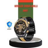 Marsilyan Amoled Ekran Akıllı Saat Bluetooth 5.1 Çağrı Destekli 3 Bileklikli - 35 - 48 mm - 01P-Pembe