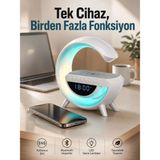 Marsilyan Android Uyumlu Akıllı Bluetooth Hoparlör Kablosuz Şarj Cihazı Standı - Renkli