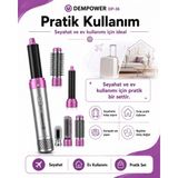 Marsilyan™- Anti Statik Etkili 5 Başlıklı Saç Şekillendirici Sıcak Hava Fırçası ve Maşa Seti