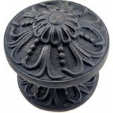 Marsilyan Antika Tarz Dekoratif Pirinç Çiçekli Kapı Tokmağı - 80 mm Çap, Oksit - 1