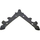 Marsilyan Antika Tarz Dekoratif Pirinç Lale Köşe Gönye - Üst, 133X133 Mm, Oksit - 133 x 133 mm - Renkli