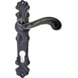 Marsilyan Antika Tarz Dekoratif Pirinç Okyanus Yale Kapı Kolu - 230X46 mm, Oksit - 230 x 46 mm