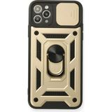 Marsilyan™- Apple Iphone 11 Pro Kılıf Pars Lens Yüzüklü Silikon - Gold