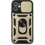 Marsilyan™- Apple Iphone 12 Kılıf Pars Lens Yüzüklü Silikon - Gold