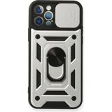 Marsilyan™- Apple Iphone 12 Pro Kılıf Pars Lens Yüzüklü Silikon - Gümüş