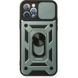Marsilyan™- Apple Iphone 12 Pro Kılıf Pars Lens Yüzüklü Silikon - Yeşil