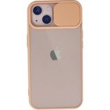Marsilyan™- Apple Iphone 13 Kılıf Palm Buzlu Kamera Sürgülü Silikon - Pembe