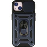 Marsilyan™- Apple Iphone 13 Kılıf Pars Lens Yüzüklü Silikon - Lacivert