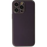Marsilyan™- Apple Iphone 13 Pro Kılıf Coco Deri Silikon Kapak - Derin Mor
