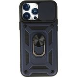 Marsilyan™- Apple Iphone 13 Pro Kılıf Pars Lens Yüzüklü Silikon - Lacivert
