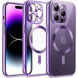 Marsilyan™- Apple Iphone 13 Pro Max Kılıf Kross Magneticsafe Kapak - Mor