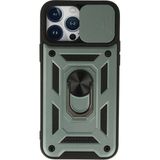 Marsilyan™- Apple Iphone 13 Pro Max Kılıf Pars Lens Yüzüklü Silikon - Yeşil