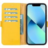Marsilyan™- Apple iPhone 13 Pro Max Uyumlu Deri Cüzdanlı Kılıf Limon Sarı