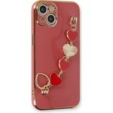 Marsilyan™- Apple Iphone 14 Kılıf Esila Silikon - Kırmızı