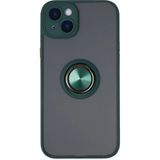 Marsilyan™- Apple Iphone 14 Kılıf Montreal Yüzüklü Silikon Kapak - Yeşil