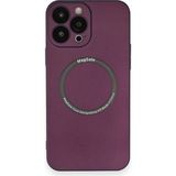 Marsilyan™- Apple Iphone 14 Pro Kılıf Jack Magneticsafe Lens Silikon - Mürdüm
