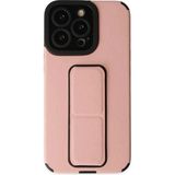Marsilyan™- Apple Iphone 14 Pro Kılıf Mega Standlı Silikon - Pudra