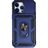 Marsilyan™- Apple Iphone 14 Pro Kılıf Pars Lens Yüzüklü Silikon - Lacivert