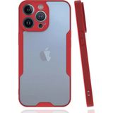 Marsilyan™- Apple Iphone 14 Pro Kılıf Platin Silikon - Kırmızı
