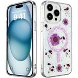 Marsilyan™- Apple Iphone 14 Pro Max Kılıf Daisy Simli Magsafe Kapak - Mor