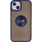 Marsilyan™- Apple Iphone 15 Kılıf Montreal Yüzüklü Silikon Kapak - Lacivert