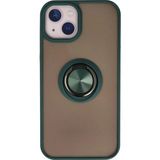 Marsilyan™- Apple Iphone 15 Kılıf Montreal Yüzüklü Silikon Kapak - Yeşil