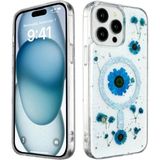 Marsilyan™- Apple Iphone 15 Pro Max Kılıf Daisy Simli Magsafe Kapak - Mavi
