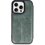 Marsilyan™- Apple Iphone 15 Pro Max Kılıf Flip Cover - Koyu Yeşil