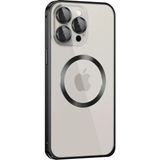 Marsilyan™- Apple Iphone 15 Pro Max Kılıf Metal Bumper Magneticsafe Kapak - Siyah