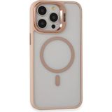 Marsilyan™- Apple Iphone 15 Pro Max Kılıf Roblox Lens Magsafe Standlı Kapak - Pudra