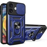 Marsilyan™- Apple Iphone 16 Kılıf Pars Lens Yüzüklü Silikon - Lacivert