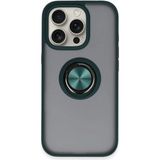 Marsilyan™- Apple Iphone 16 Pro Max Kılıf Montreal Yüzüklü Silikon Kapak - Yeşil