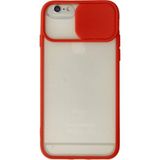 Marsilyan™- Apple Iphone 6 Kılıf Palm Buzlu Kamera Sürgülü Silikon - Kırmızı