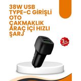 Marsilyan Araç Çakmak Girişli 38W Hızlı Şarj Aleti – Iki Cihaz Destekli
