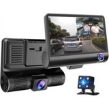 Marsilyan™- Araç Içi Kamera Gece Görüşlü 3 Kameralı 4 Inç 1080P Yol Kayıt Kamerası Geri Vites - Renkli - standart