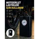 Marsilyan Araç Lastik Şişirme Pompası Taşınabilir Analog Basınç Göstergeli Hava Kompresörü