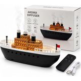 Marsilyan™- Aroma Dıffuser Gemi Işıklı Hava Nemlendirici Buhar Makine - Koku Giderici 250ML KRD-8769 BX40 - Renkli - standart