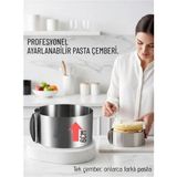 Marsilyan Ayarlanabilir Pasta Çemberi Paslanmaz Çelik Kek Kalıbı 16-30 cm - Pasta Kalıbı - Renkli
