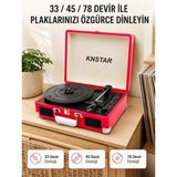 Marsilyan Bavul Tipi Plak Çalar 33 45 78 Devir Destekli Bluetooth Dahili Hoparlörlü Portatif Pikap