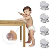 Marsilyan Bebek Çocuk Yumuşak ve Esnek Dairesel Şeffaf Yapışkanlı Güvenlik Köşe Koruyucu (4 Adet) (4887) - Renkli