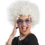 Marsilyan Beyaz Renk Kıvırcık Afro Bonus Peruk (K95)