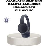 Marsilyan Bluetooth 5.0 Siyah Kablosuz Kulaklık 18 Saat Batarya Katlanabilir Tasarım - --