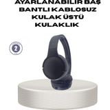 Marsilyan Bluetooth 5.0 Siyah Kablosuz Kulaklık 18 Saat Batarya Katlanabilir Tasarım - Çok Renkli