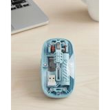 Marsilyan Bluetooth 5.2 ve 2.4g USB Kablosuz Mouse Pilli Mavi Tasarım - 1 - Renkli