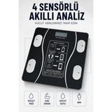 Marsilyan Bluetooth Akıllı Tartı 180 kg Kapasiteli Vücut Yağ Kas Su Bmı Analizli Cam Baskül - Renkli