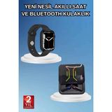 Marsilyan Bluetooth Bağlantılı Kablosuz Kulaklık ve Yeni Nesil Akıllı Saat 5.0 Bluetooth - 1 - Renkli